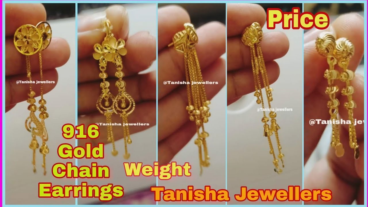 hook Suidhaga earrings design 2022 with weight and price/gold hanging  earring/sui dhaga collection - YouTube